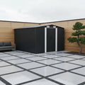Metall-Gerätehaus 257x298x178 cm Anthrazit mit Doppelschiebetüren und Belüftung