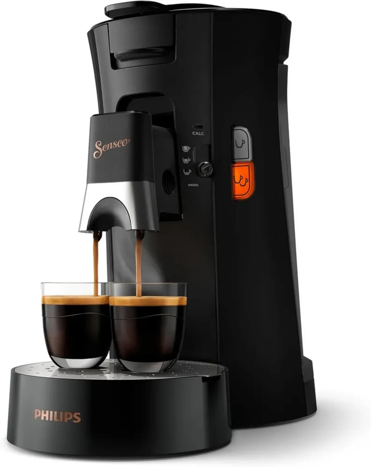 Philips Senseo Select CSA240/60 Padmaschine - Anpassbare Kaffeestärke, Memo-Funktion, Nachhaltiges Design, Schwarz