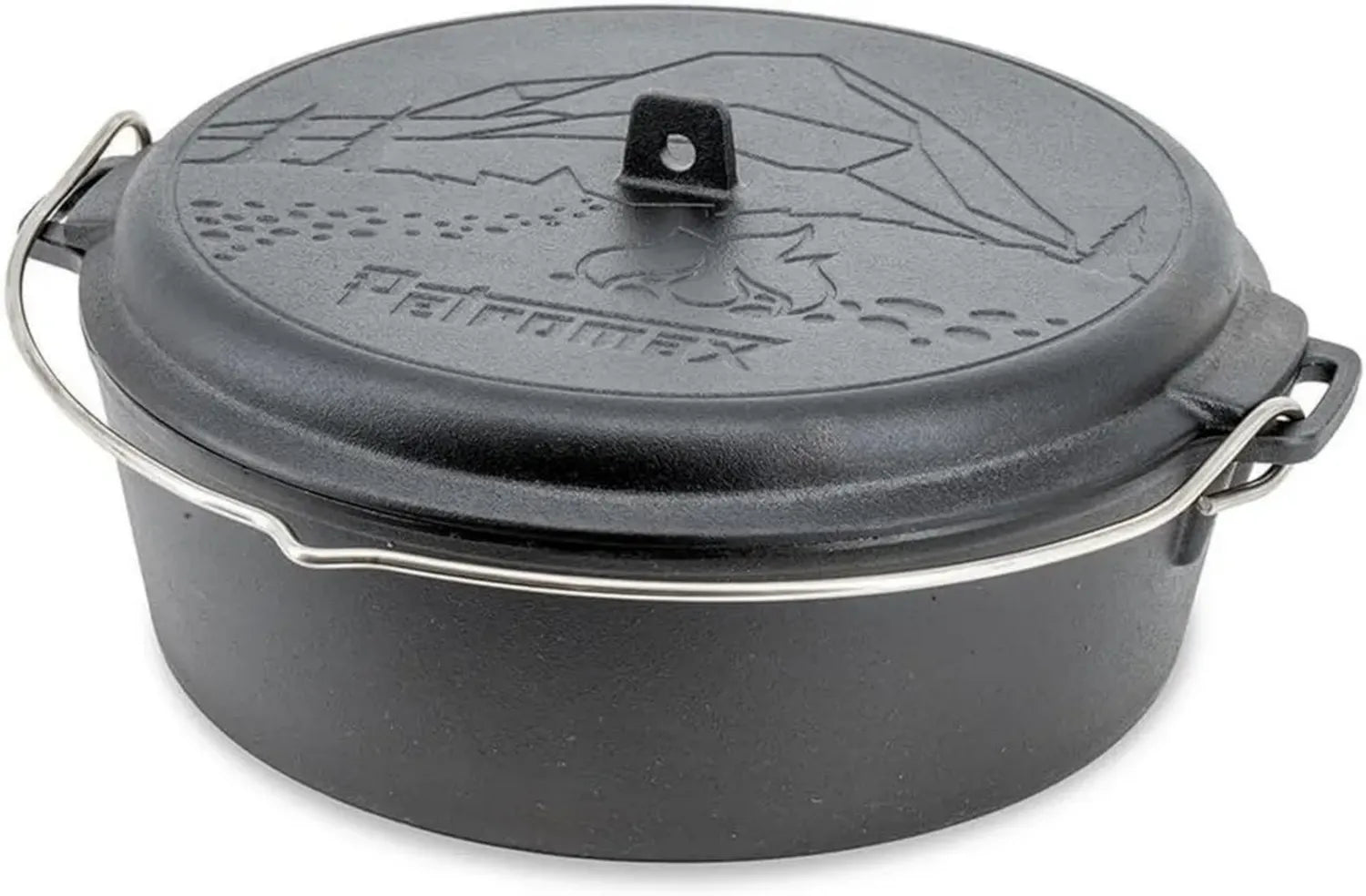 Petromax Gusseisen Feuertopf 5,5L - Vielseitiger Kochtopf für Induktion, Gas, Backofen und Lagerfeuer