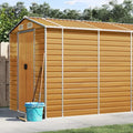 Robustes Gerätehaus aus Verzinktem Stahl in Hellbraun, 191x810x198 cm für Garten und Fahrrad