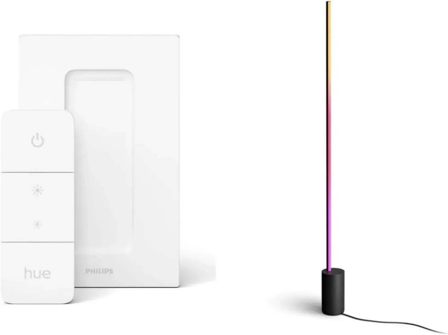Philips Hue Gradient Signe Stehleuchte Schwarz mit Farbwechsel & Smart-Dimmschalter