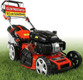 HECHT Benzin-Rasenmäher 5-in-1 mit 4-Takt-Motor, 4,0 kW Elektrostart, 51 cm Schnittbreite, 65 l Fangkorb und Mulchfunktion