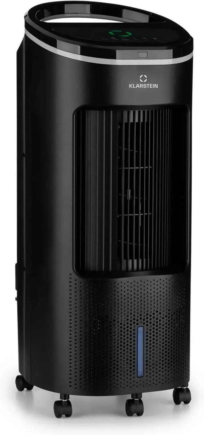Klarstein 5-in-1 Klimagerät: Luftkühler, Ventilator, Luftbefeuchter & Nachtmodus, Mobiles Gerät mit 7L Wasserkühlung, 330 m³/h, Schwarz