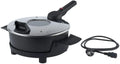 REMOSKA PRIMA Elektrischer Brattopf für vielfältiges Kochen | Fleisch, Brot und Desserts | 4L Kapazität, 580W, Schwarz-Silber