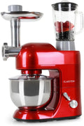 Klarstein Küchenmaschine 2000W mit Fleischwolf, 6 Geschwindigkeiten, Planetenrührwerk, 5L Schüssel