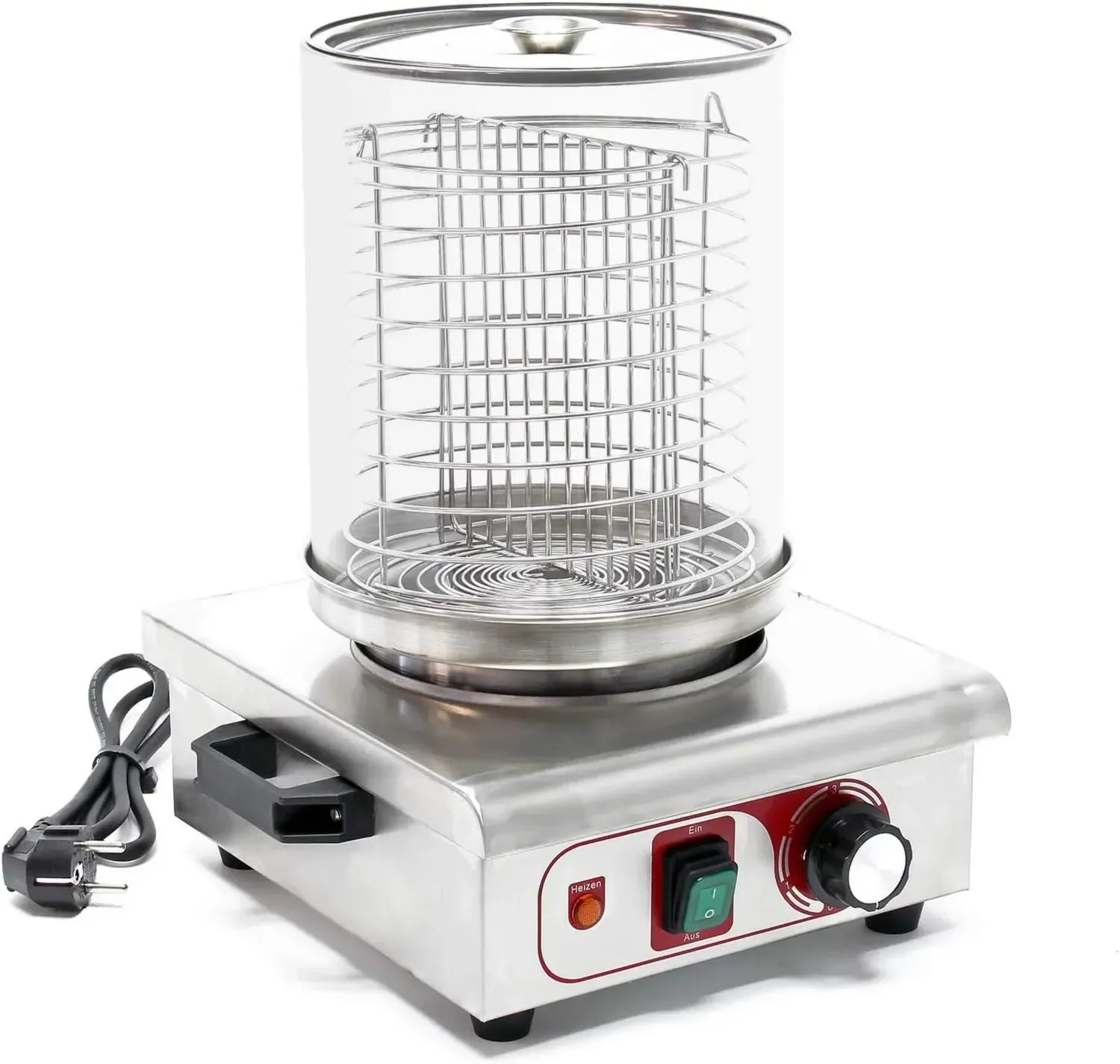 Edelstahl Hot Dog Maker 450W mit Wurstkocher und Eierkocher