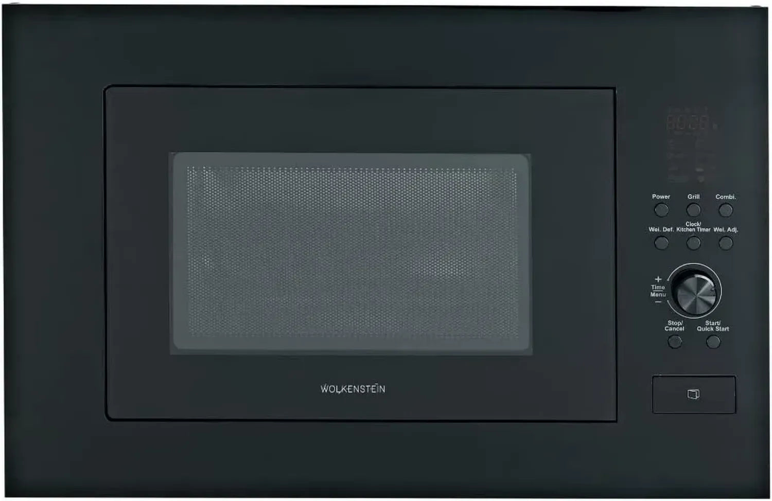 WOLKENSTEIN Einbau-Mikrowelle 25L, 900W, LED-Display, Schwarz