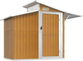 Metallgerätehaus Braun 270x130x208 cm, Rostfreies Gartenhaus mit Tür