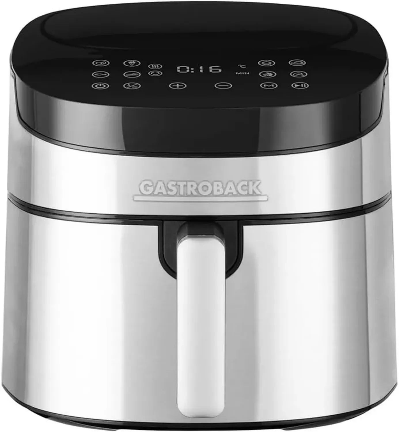 GASTROBACK Air Pro XXL Heißluftfritteuse, 6,5L Kapazität, 8 Programme, Touch-Bedienfeld, Silber-Schwarz