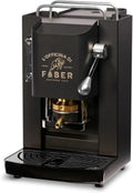 FABER Kaffeemaschine Pro Deluxe | ESE-Pad 44 mm Kompatibilität | Chromfinish & Messing Padpresse | Matt Schwarz