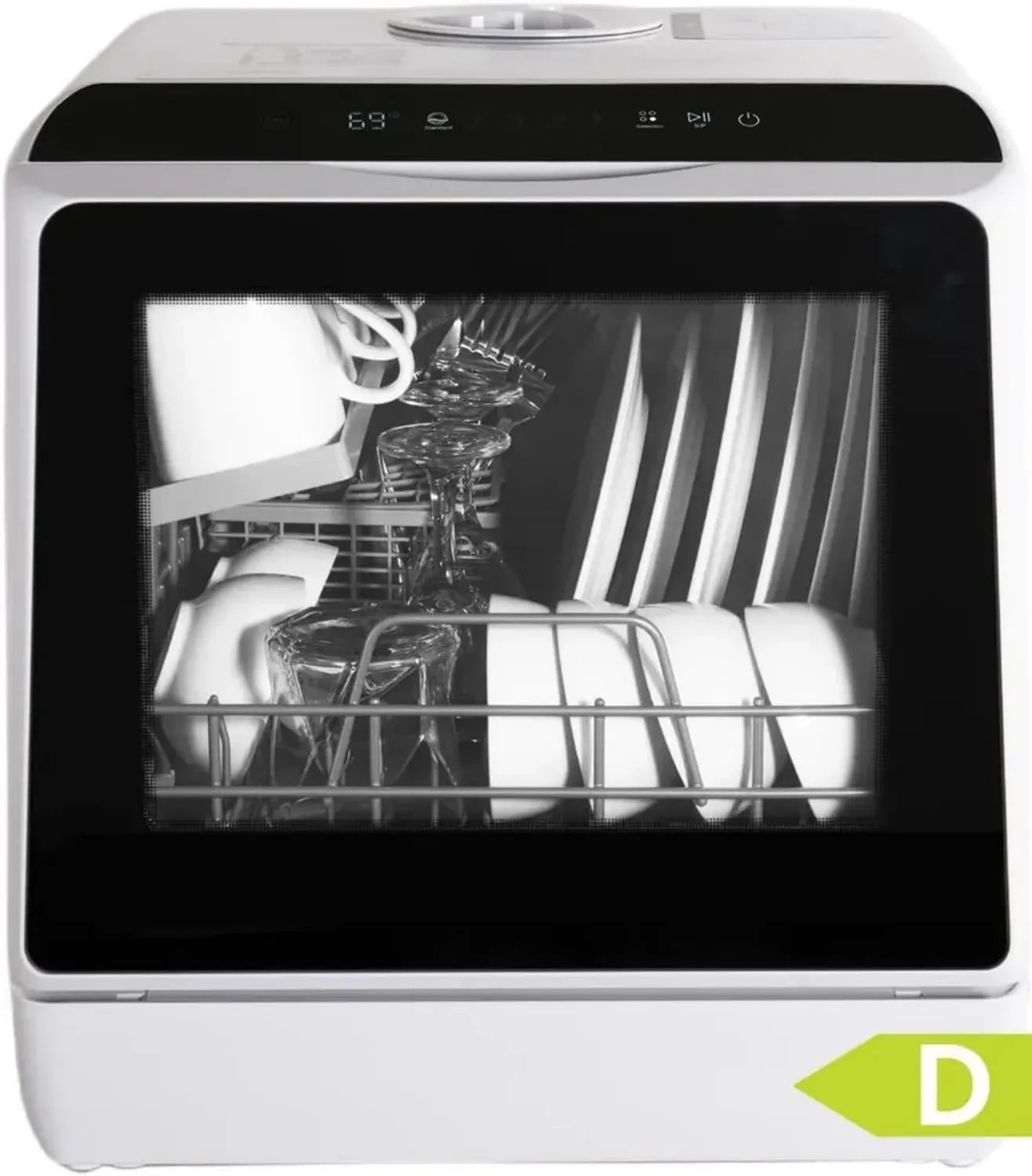 Kompakte Tischgeschirrspüler mit 6 Programmen, ideal für 3 Gedecke, 5L Tank, Touchscreen und LED-Display