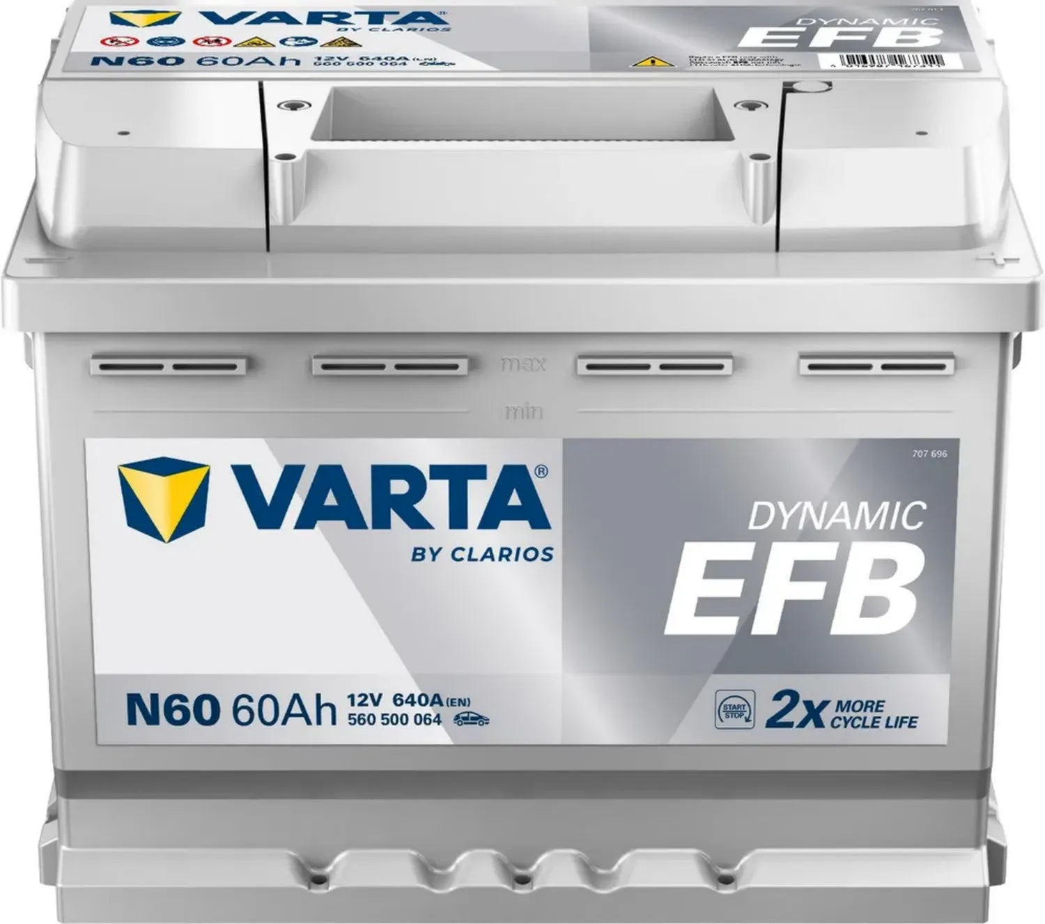 Varta Blue Dynamic EFB N60, 60 Ah 640 A, geeignet für PKW, Lithium-Metall