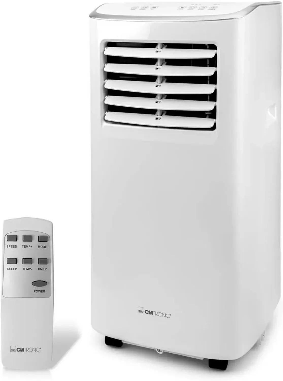 Clatronic Mobiles Klimagerät, leise & effizient, für Räume bis 28 qm, 7.000 BTU, mit Timer, Kühlung, Entfeuchtung und Ventilation