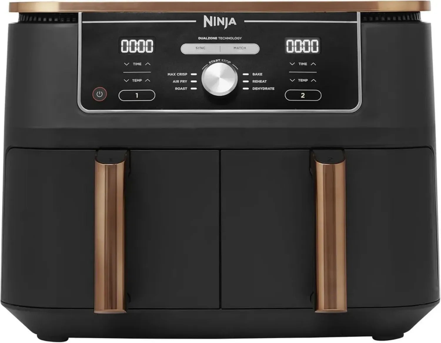 Ninja Foodi MAX Dual Zone Heißluftfritteuse, 2 Fächer, 9,5 l, 6-in-1, ohne Öl, für 8 Portionen, antihaftbeschichtet