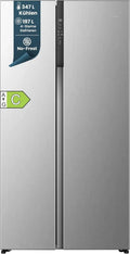 homeX Side-by-Side Kühl-Gefrierkombination, No Frost, 544 L, Multi Airflow, leise 37 dB, Energieklasse C, 179 cm, silber