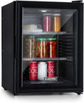 Klarstein Kompakter Kühlschrank mit Glastür, für Getränke, Snacks & Kosmetik, Geräuscharm, Anpassbare Regale, 12-18°C, 42L