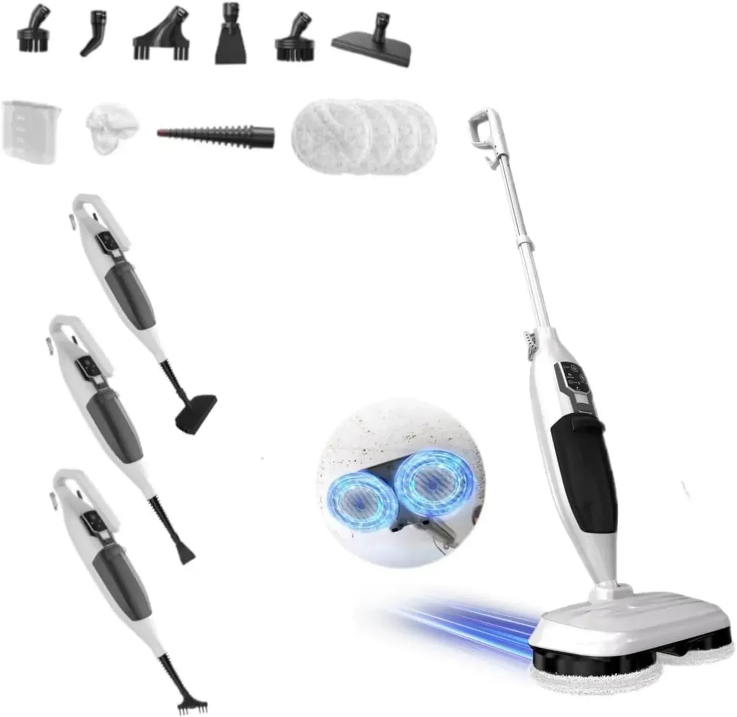 Vielseitiger 2-in-1 Dampfreiniger Mop mit 13 Zubehörteilen und Hochtemperaturdampf