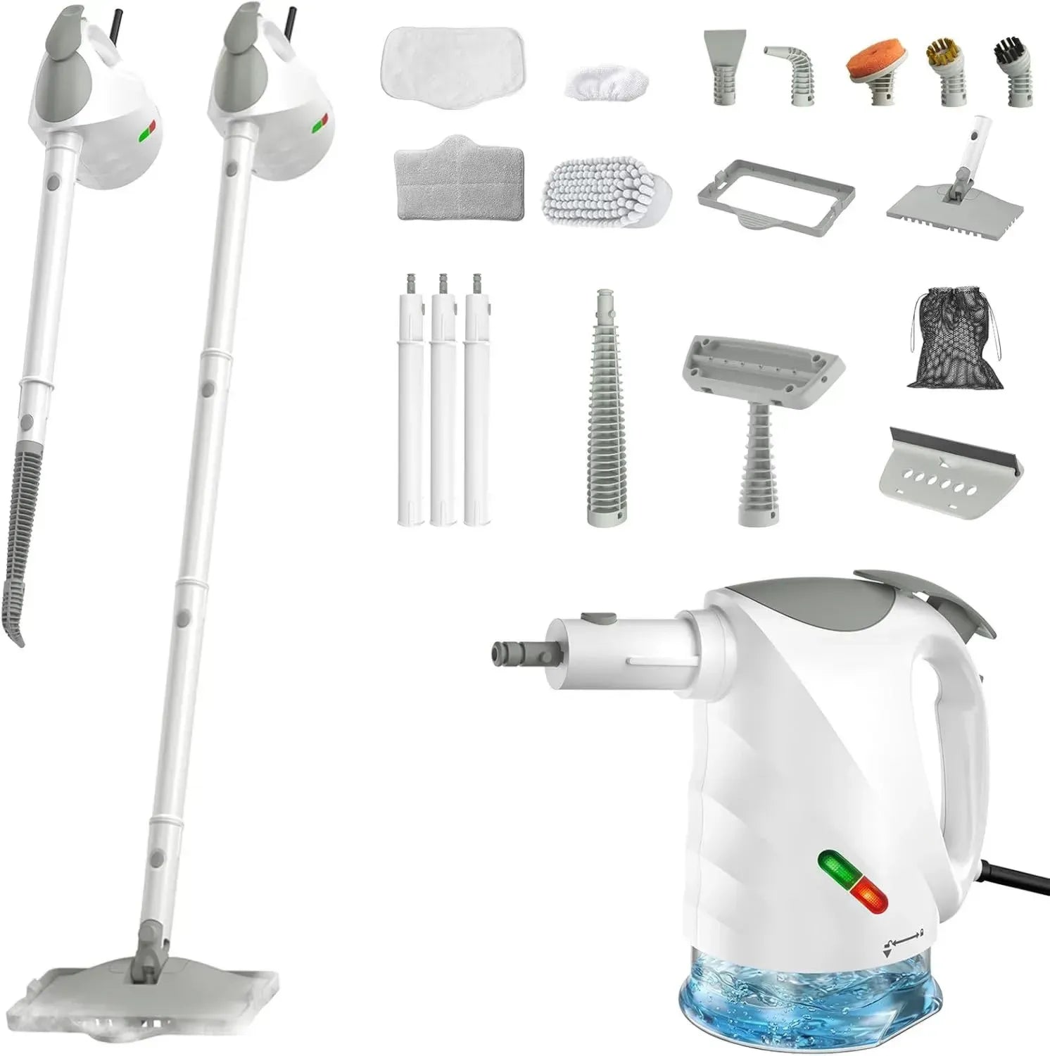 Multifunktionaler Dampfreiniger, 10-in-1 Handgerät, 15 Sekunden Aufheizzeit, 450 ml Kapazität, 1500 W, chemikalienfrei für Zuhause, ideal für Böden, Fliesen und Fenster