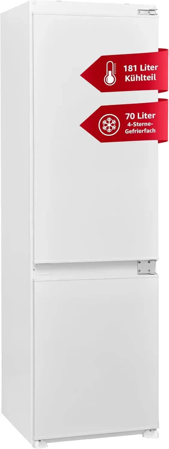 TELEFUNKEN Einbau-Kühl-Gefrierkombination, 251L, Schlepptür, 4-Sterne Gefrierfach, 178cm Nische, Energieeffizienz