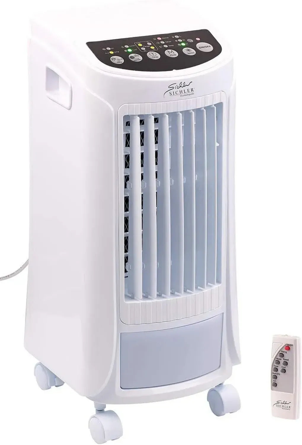 Mobiler 3-in-1-Luftkühler mit Fernbedienung, Luftbefeuchter und Ionisator, 4L Tank, 65W Leistung