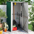 Wetterfestes Metall-Gartenhaus mit Flachdach und abschließbarer Tür, ideal für den Außenbereich, Grün, 118,5x97x209,5 cm, aus verzinktem Stahl