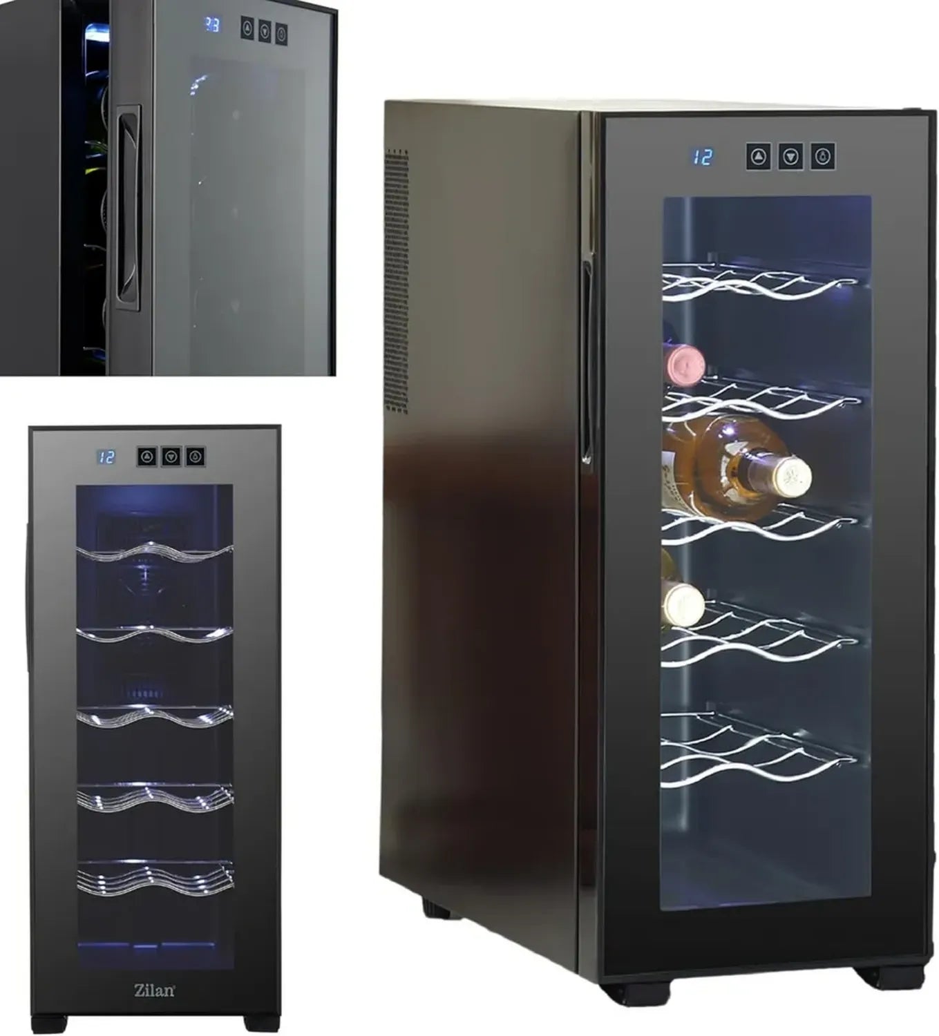 Zilan Getränke-Kühlschrank 33L mit UV-Schutz und Touch-Steuerung – Leise Minibar für 12 Flaschen