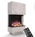 Elektrischer Kaminofen mit 3D-LED-Flammeneffekt, Heizung & Timer, 1500 W, Betonoptik