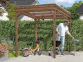 UNIPORT Holzunterstand mit UV-Schutzdach | Kaminholzregal & Geräteschuppen | 203x199x230 cm | Robuste Kiefernstruktur