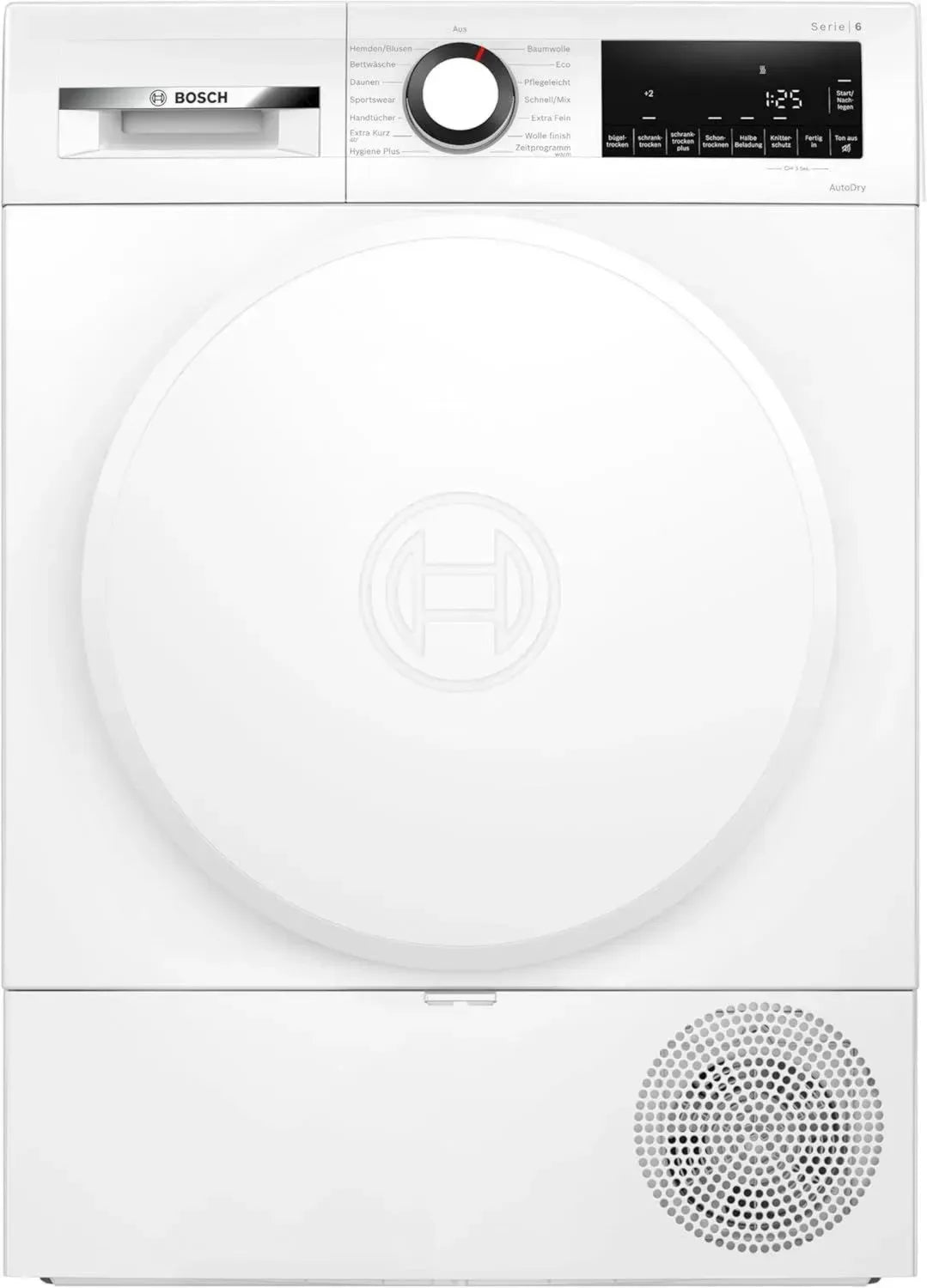 Bosch Serie 6 Wärmepumpentrockner 9 kg, Schnellmodus, Teilbeladung, Feuchtesensor, EasyClean Filter, Schonendes Trocknen, Reversierautomatik, Weiß