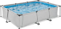 EXIT Toys Rechteckiger Rahmenpool 300x200x65cm - Inklusive Filterpumpe - Kinderfreundlich und Stabil - Modernes Graues Design