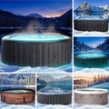 BRAST Aufblasbarer Whirlpool für 4-8 Personen, rund und eckig, Ø 125-224 cm, mit 144 Massagedüsen, inkl. Abdeckung und Timer