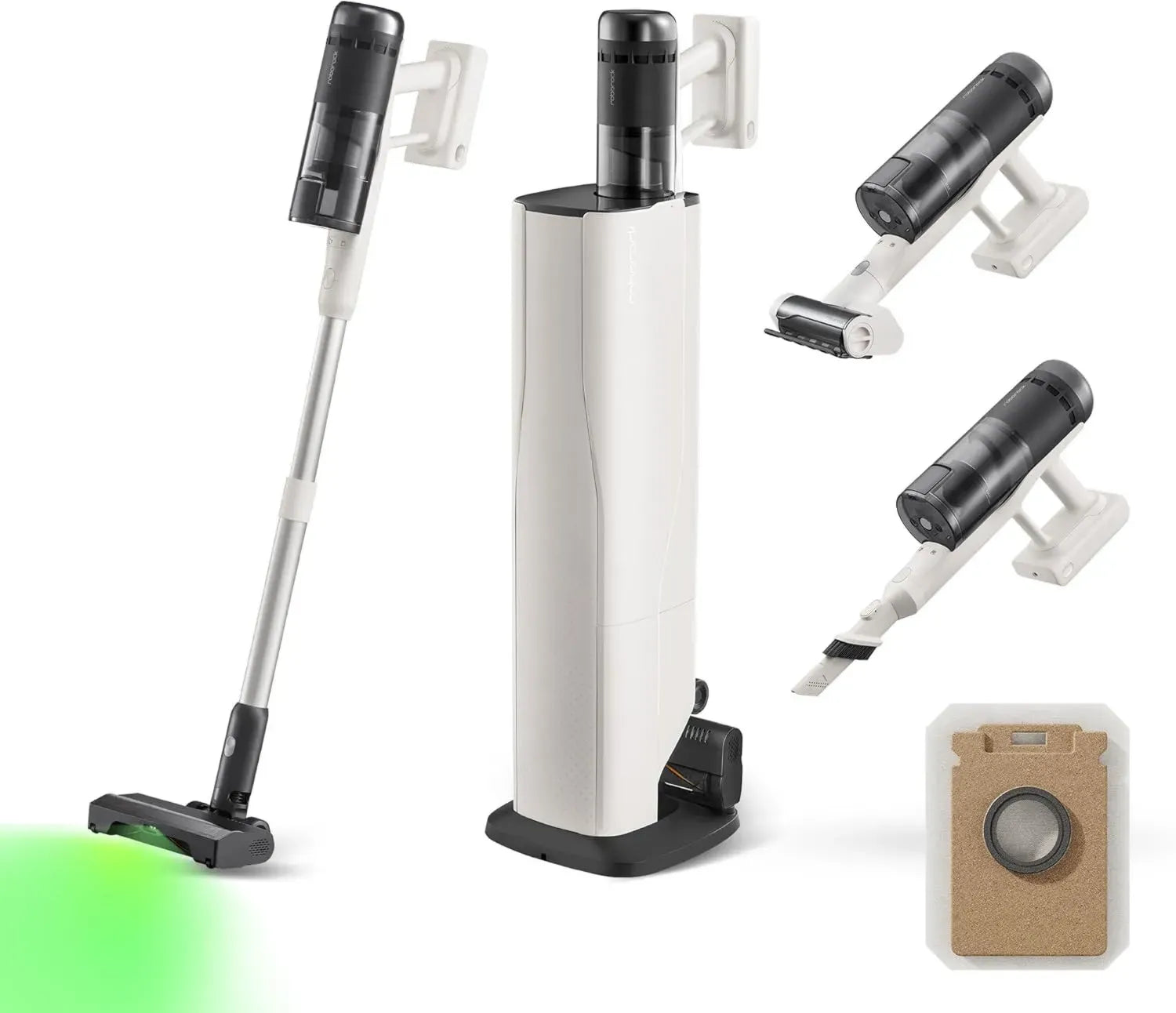 Roborock H60 Hub Pro kabelloser Staubsauger mit Absaugstation, starke 170AW Saugleistung, 80 Minuten Betrieb, Anti-Verwicklungsbürste, LED-Stauberkennung