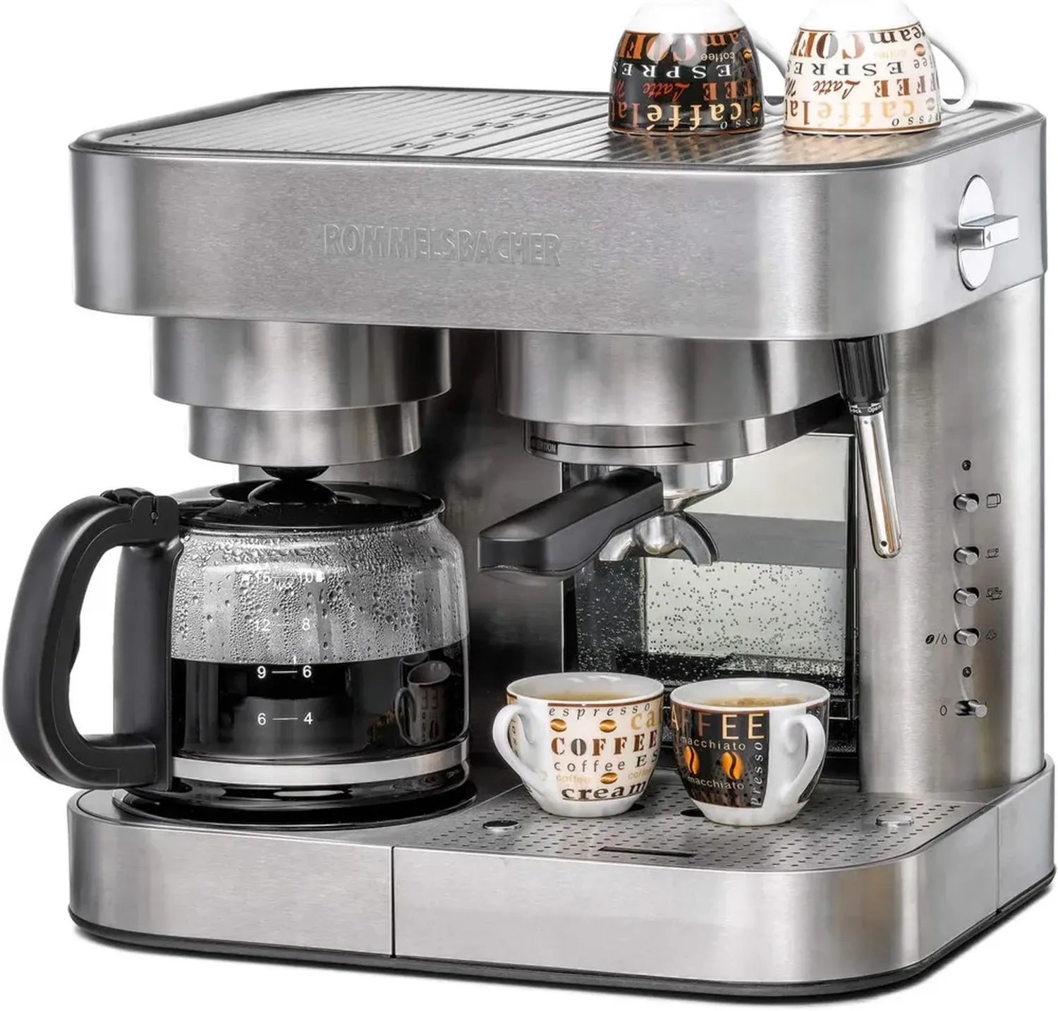 Rommelsbacher EKS 3010 Kaffeezentrum - Espressomaschine mit Siebträger & Milchaufschäumer