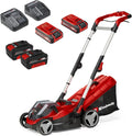 Einhell kabelloser Rasenmäher RASARRO 36/34 Set – 36 V, 34 cm Schnittbreite, ideal für bis zu 300 m², 30L Fangkorb, Schnitthöhe von 25-65 mm, inkl. 2x 3,0 Ah Akkus, 2x 4,0 Ah Akkus und 2x Ladegeräte