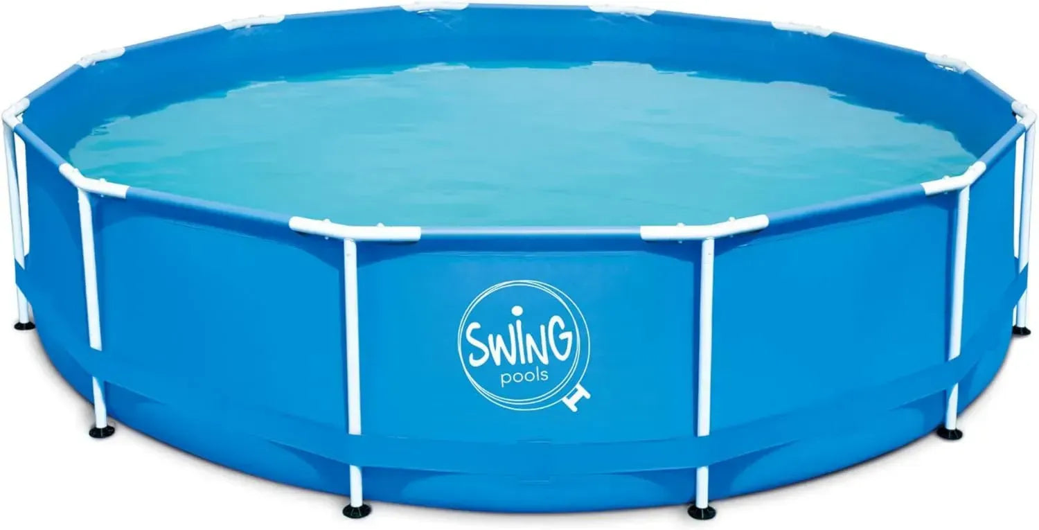 Hochwertiger Metallrahmen-Pool 305 x 76 cm Blau, 4500L Kapazität, Garten-Aufstellpool