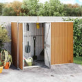 Metallgerätehaus Braun 225x89x161 cm mit Schrägdach, Stauraumlösung für Gartenwerkzeuge