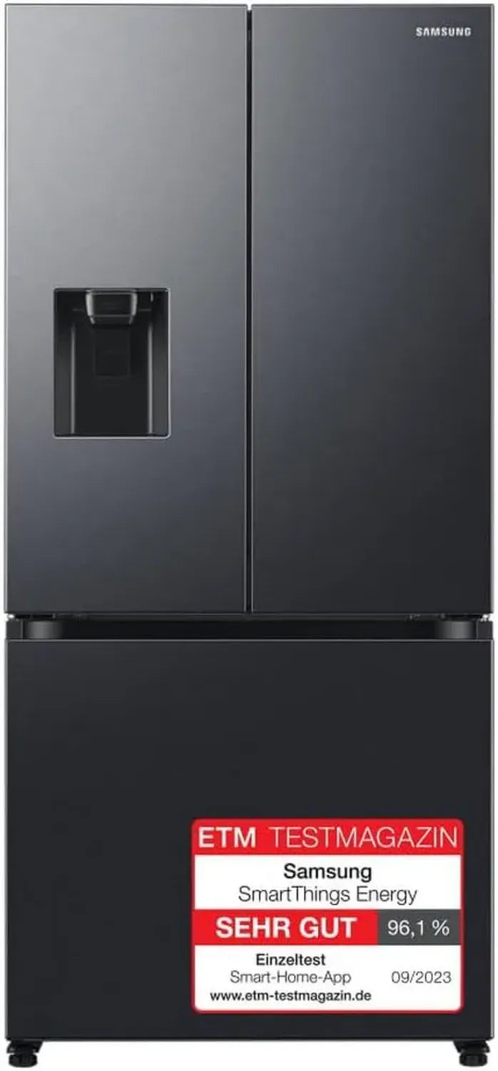 Samsung French-Door-Kühlschrank, 495 l, WiFi, AI Energy, Twin Cooling+, Schwarzstahl