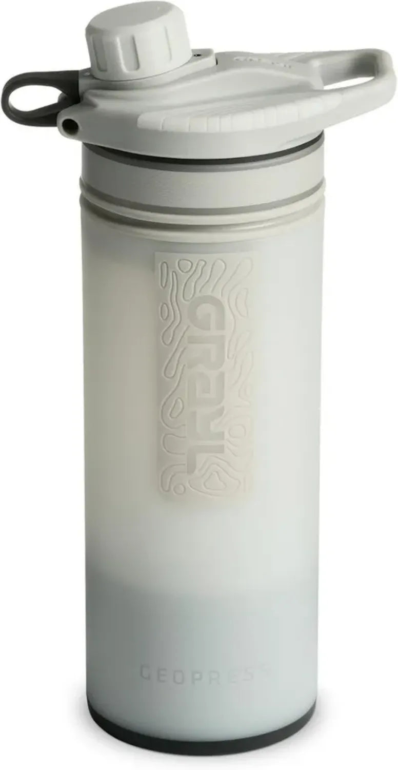 GRAYL GeoPress 710ml Wasserfilter für Outdoor-Abenteuer, eliminiert 99,99% der Keime – Ideal für Camping und Reisen (Peak White)