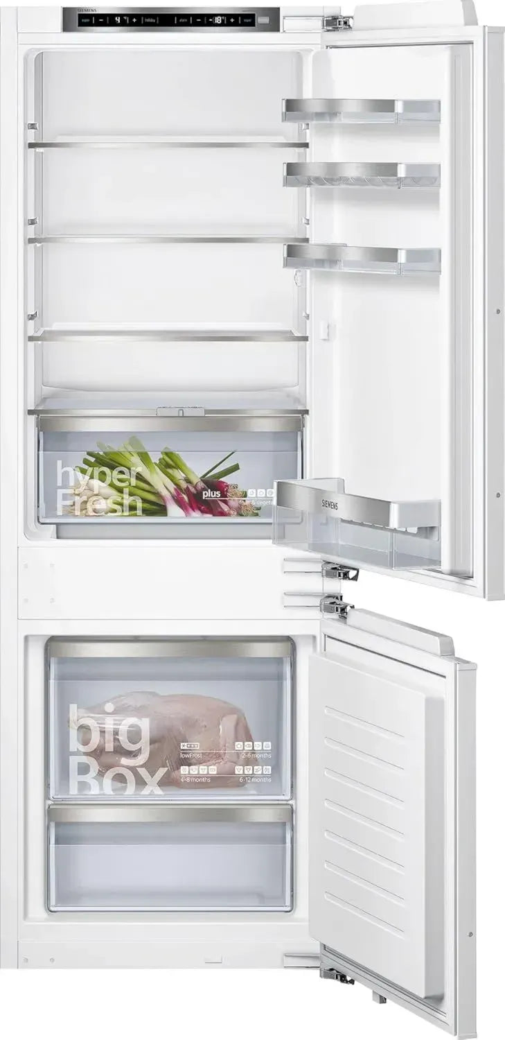SIEMENS KI77SXFE0 Einbau-Kühl-Gefrierkombination iQ500, 158 cm Höhe, lowFrost & hyperFresh Plus, Leise und Effizient, Made in Germany