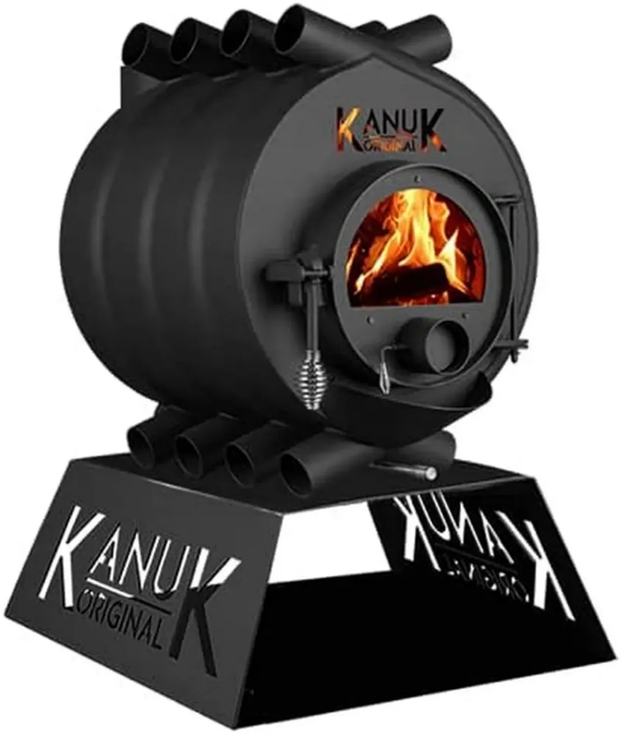 Kanuk® 10 kW Warmluftofen ohne Seitenverkleidung – Werkstatt- & Schwedenofen zugelassen für DACH