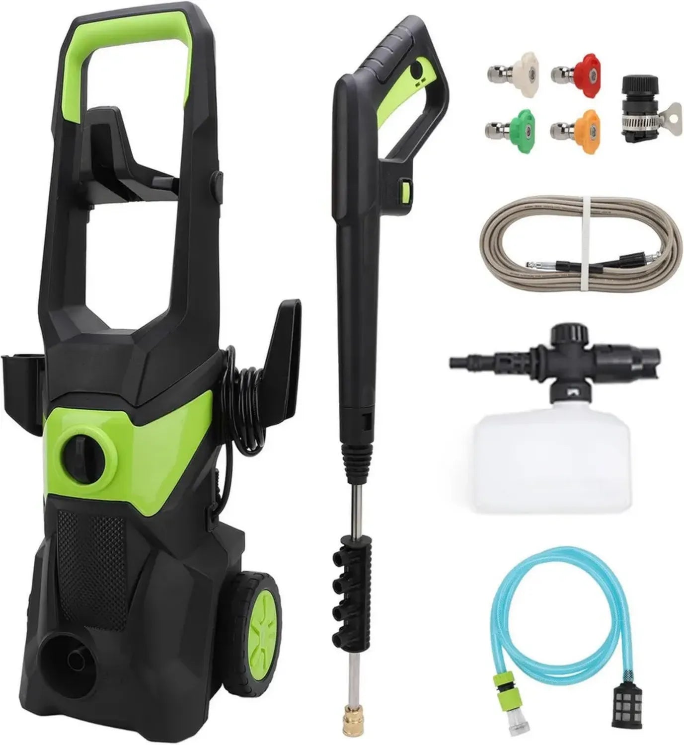 Leistungsstarker Hochdruckreiniger 4200 PSI, 2.5 GPM, inkl. 4 Düsen & Schaumsprüher, ideal für Auto, Zaun & Terrasse