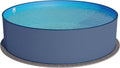 Runder Stahlwandpool 300x120cm, Anthrazit, Strapazierfähige blaue Folie
