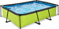 EXIT Toys Kinderpool 300x200x65cm - Rechteckiger Rahmenpool mit Filterpumpe - Stabil und Kindersicher - Frisches Design in Grün