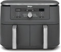 Ninja Dual Zone Heißluftfritteuse, 9,5L, 6 Modi, Metallic Grau, Spülmaschinengeeignet