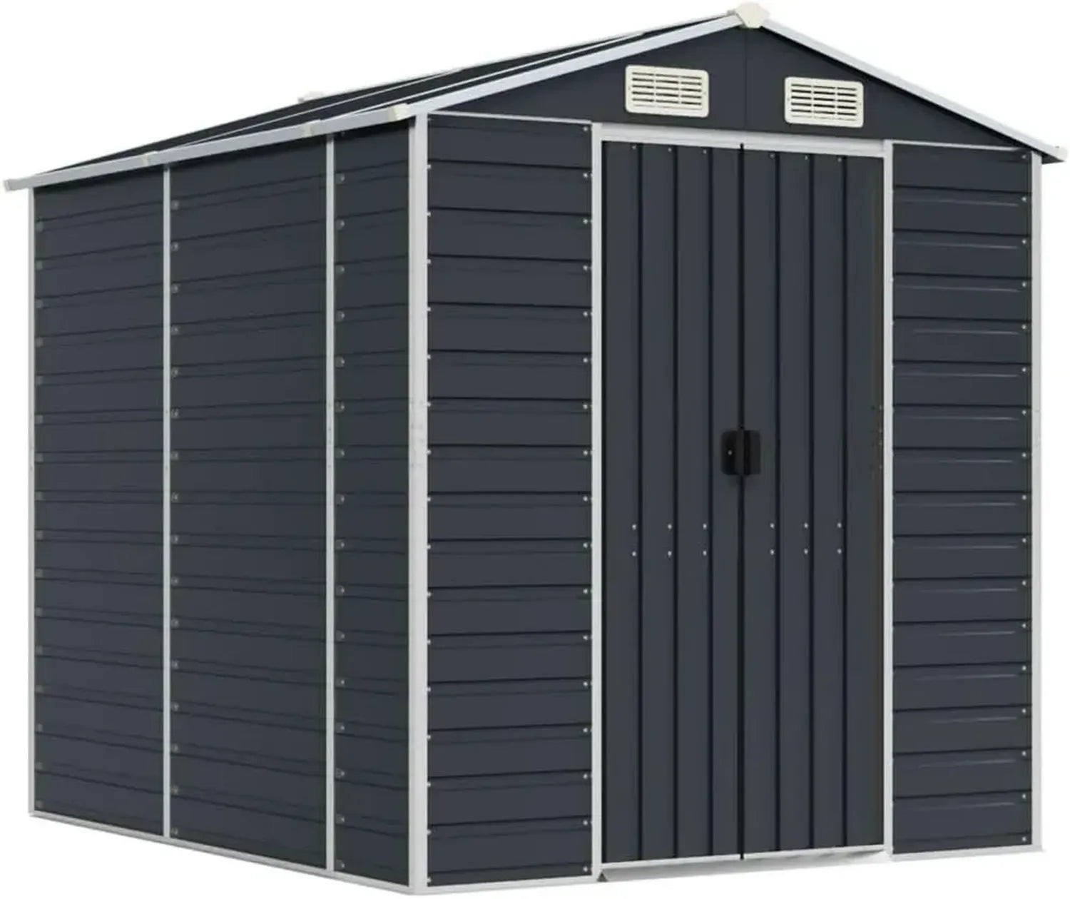Metall Gartenhaus Anthrazit 191x215x198 cm Stahl