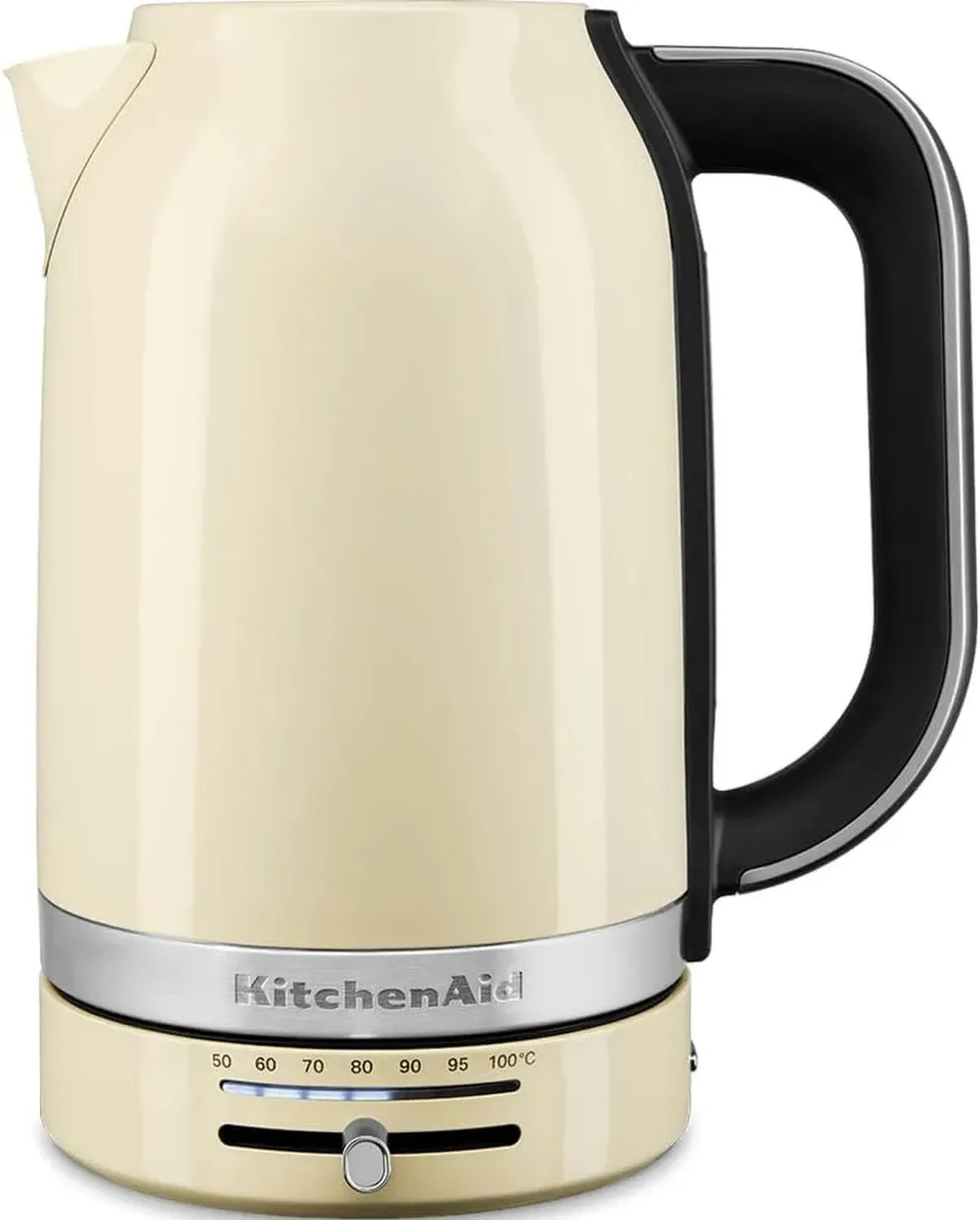 KitchenAid Elektrischer Wasserkocher 1,7L mit einstellbarer Temperatur und Kalkfilter, 2400W (Crème)