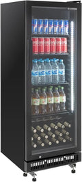 Getränkekühlschrank 230L mit Glastür und LED, abschließbar, 0-8°C