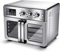 TurboTronic 32L Multitalent Heißluftofen mit Drehspieß & Zubehör, Grill & Dörrgerät, Airfryer & Mini-Pizzaofen (Silber)