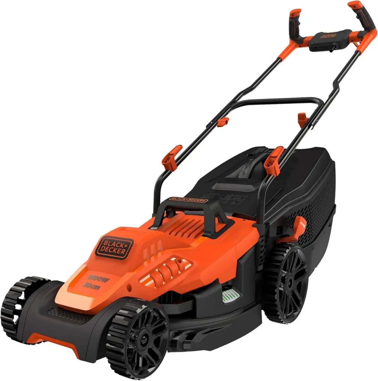 Black+Decker Elektro-Rasenmäher 1600W, 38cm, Höhenverstellung, 45l Grasfangkorb