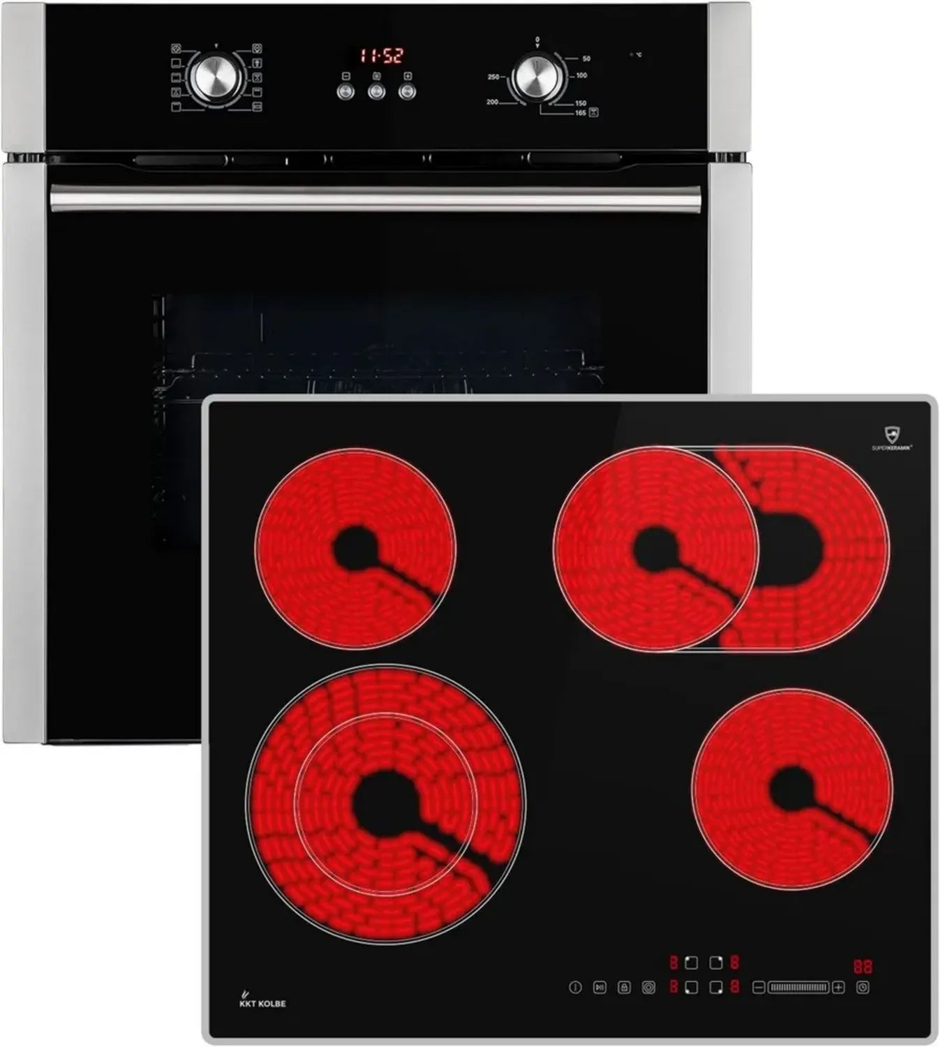 Energieeffizientes KKT KOLBE Herdset 60cm mit Einbau-Backofen und Induktionskochfeld